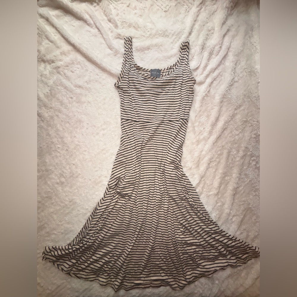 Olivia Rae Black and Cream Striped Maxi Dress